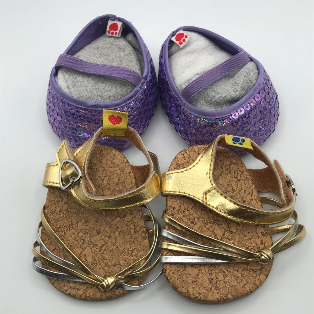 BAB Build-A-Bear Workshop Sandals Heels Heart Buckle & Mary Jane Purple Flats